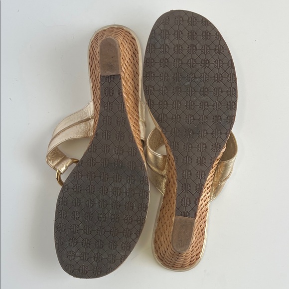Lilly Pulitzer Metallic Gold Wedge Sandals - Picture 2 of 3